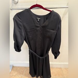 Express Charcoal Button-Up Dress